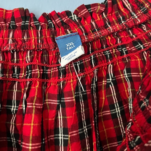 Old Navy Red Plaid Smocked Seersucker Swing Blouse XXL Tall - Picture 5 of 5